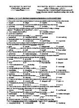 Đề kiểm tra học kỳ I môn Tiếng Anh Lớp 11 (Thí điểm) - Năm học 2015-2016 (Có đáp án)